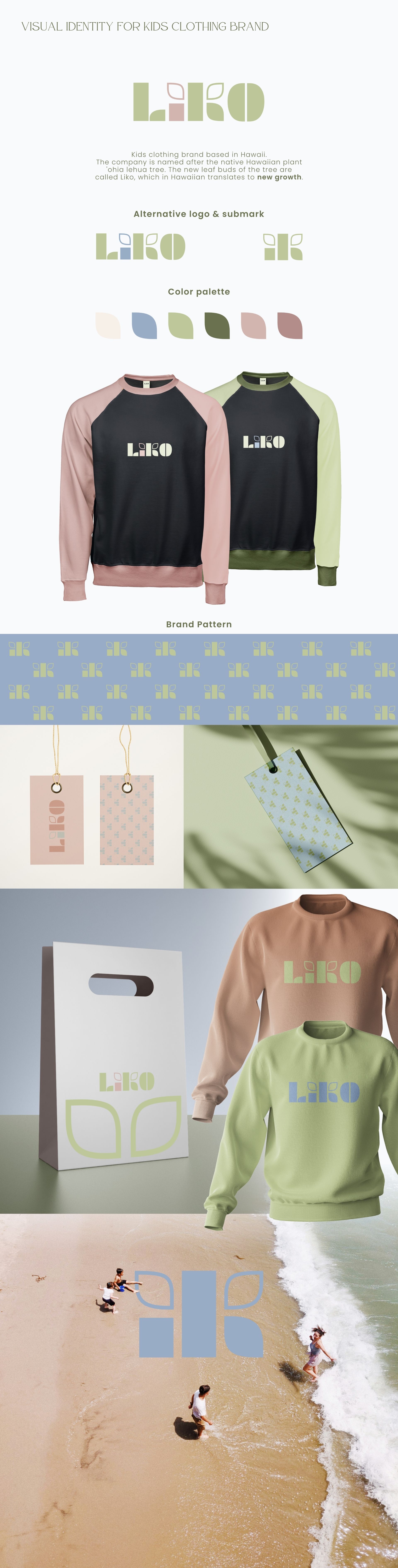 brand identity for kids clothing based in hawaii