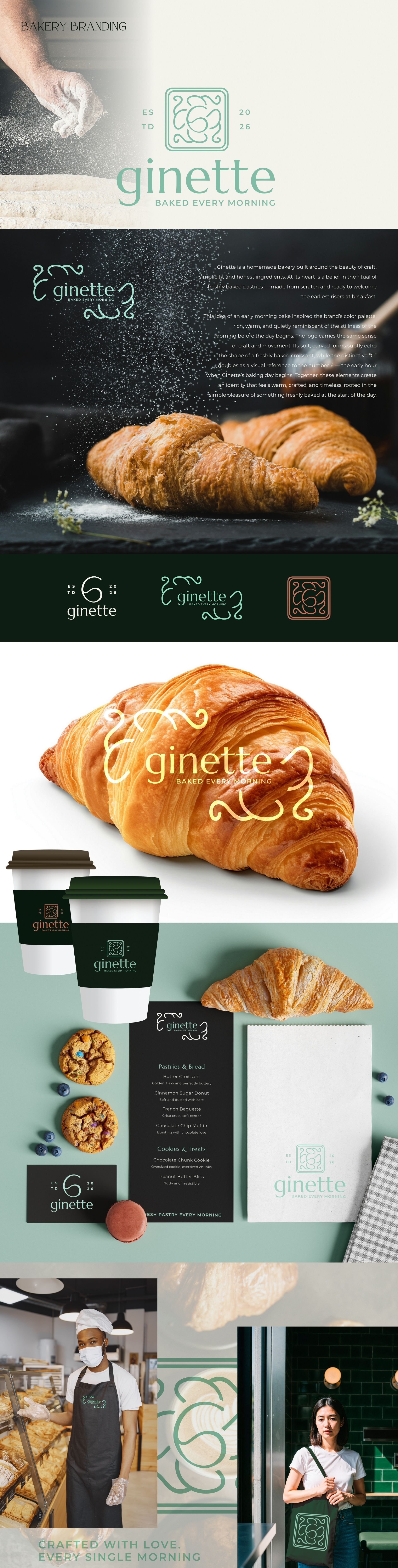 homemade bakery branding, visual identity for freshly baked pastry shop